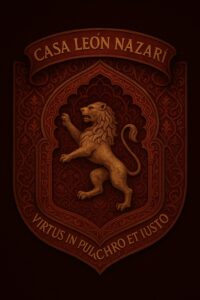 Escudo de la Casa del León Nazarí inspirada en la Alhambra de Granada